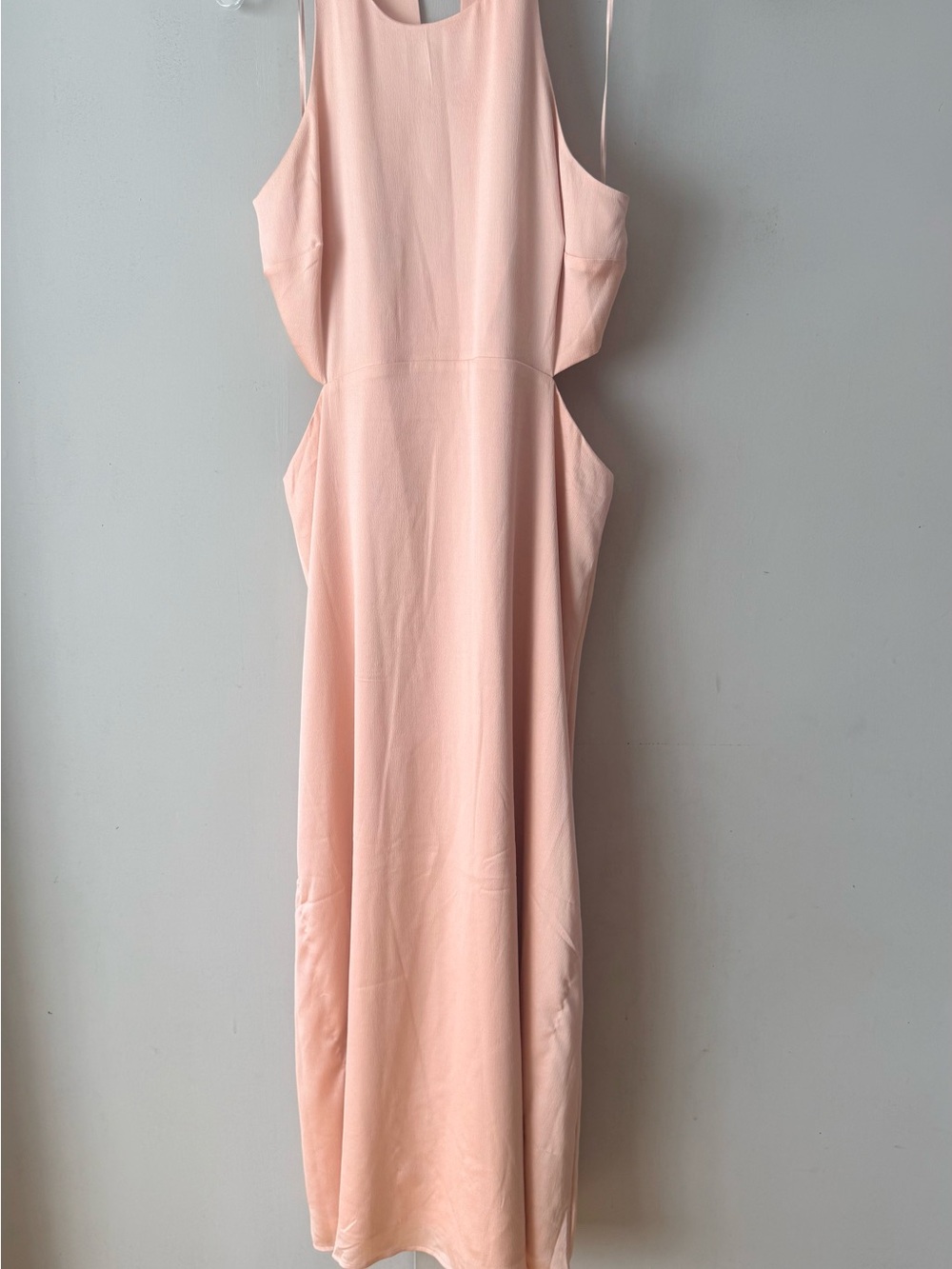 Express Blush Pink Satin Halter cut out Midi Dress - Picture 4 of 7
